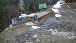 Modrá sjezdovka - dojezd k lanové dráze