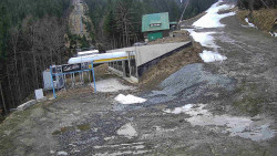 Modrá sjezdovka - dojezd k lanové dráze