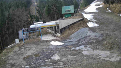 Modrá sjezdovka - dojezd k lanové dráze