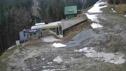 Modrá sjezdovka - dojezd k lanové dráze