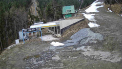 Modrá sjezdovka - dojezd k lanové dráze