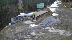 Modrá sjezdovka - dojezd k lanové dráze