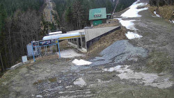 Modrá sjezdovka - dojezd k lanové dráze