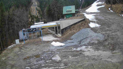 Modrá sjezdovka - dojezd k lanové dráze