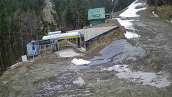 Modrá sjezdovka - dojezd k lanové dráze