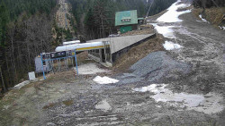 Modrá sjezdovka - dojezd k lanové dráze