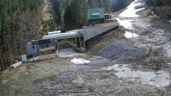 Modrá sjezdovka - dojezd k lanové dráze