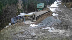 Modrá sjezdovka - dojezd k lanové dráze