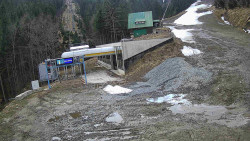 Modrá sjezdovka - dojezd k lanové dráze