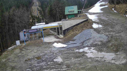 Modrá sjezdovka - dojezd k lanové dráze