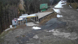 Modrá sjezdovka - dojezd k lanové dráze