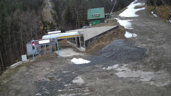 Modrá sjezdovka - dojezd k lanové dráze