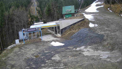 Modrá sjezdovka - dojezd k lanové dráze