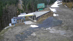 Modrá sjezdovka - dojezd k lanové dráze