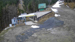 Modrá sjezdovka - dojezd k lanové dráze