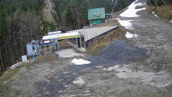 Modrá sjezdovka - dojezd k lanové dráze