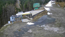 Modrá sjezdovka - dojezd k lanové dráze