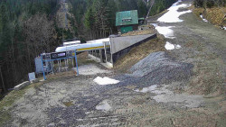 Modrá sjezdovka - dojezd k lanové dráze