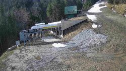 Modrá sjezdovka - dojezd k lanové dráze