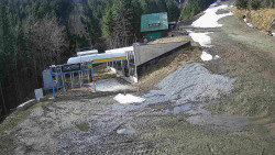 Modrá sjezdovka - dojezd k lanové dráze