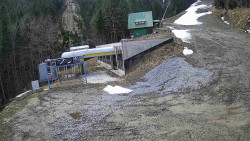 Modrá sjezdovka - dojezd k lanové dráze