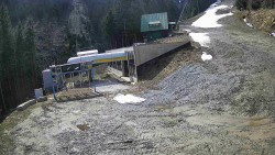 Modrá sjezdovka - dojezd k lanové dráze