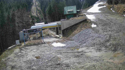 Modrá sjezdovka - dojezd k lanové dráze