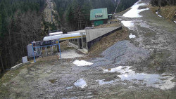 Modrá sjezdovka - dojezd k lanové dráze