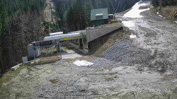 Modrá sjezdovka - dojezd k lanové dráze