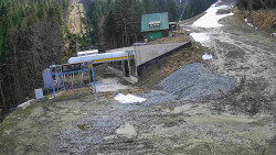 Modrá sjezdovka - dojezd k lanové dráze