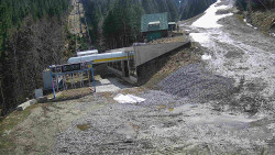 Modrá sjezdovka - dojezd k lanové dráze