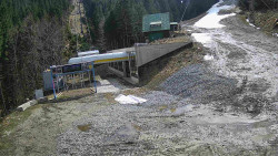 Modrá sjezdovka - dojezd k lanové dráze