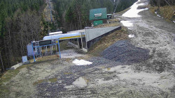 Modrá sjezdovka - dojezd k lanové dráze