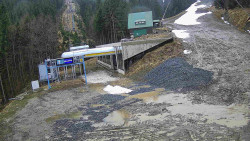 Modrá sjezdovka - dojezd k lanové dráze