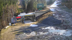 Modrá sjezdovka - dojezd k lanové dráze