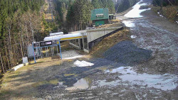 Modrá sjezdovka - dojezd k lanové dráze