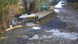 Modrá sjezdovka - dojezd k lanové dráze