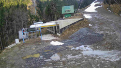 Modrá sjezdovka - dojezd k lanové dráze