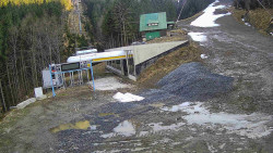 Modrá sjezdovka - dojezd k lanové dráze