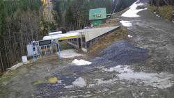 Modrá sjezdovka - dojezd k lanové dráze