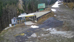 Modrá sjezdovka - dojezd k lanové dráze