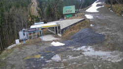 Modrá sjezdovka - dojezd k lanové dráze