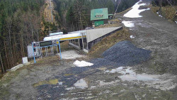 Modrá sjezdovka - dojezd k lanové dráze