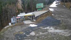 Modrá sjezdovka - dojezd k lanové dráze