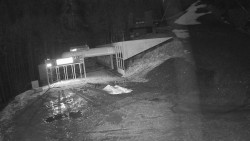 Modrá sjezdovka - dojezd k lanové dráze