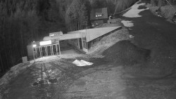 Modrá sjezdovka - dojezd k lanové dráze