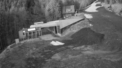 Modrá sjezdovka - dojezd k lanové dráze