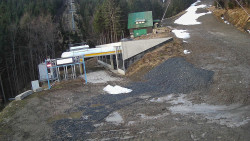 Modrá sjezdovka - dojezd k lanové dráze