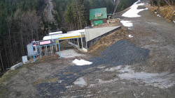 Modrá sjezdovka - dojezd k lanové dráze