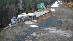 Modrá sjezdovka - dojezd k lanové dráze